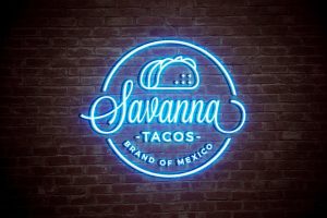 Neon Sign Light Logo Mockup