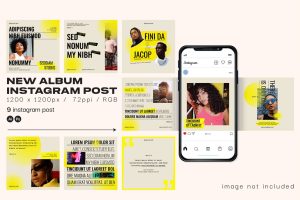 New Music Album Social Post Templates