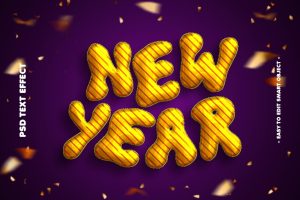 New Year 2024 Balloon Text effect Layer Style
