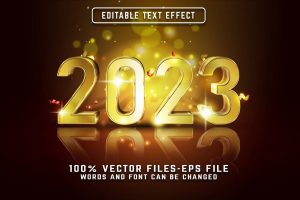 New Year Editable Text Effect for Illustrator
