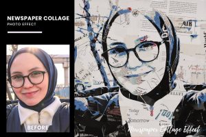 Newspaper Collage Photo Effect