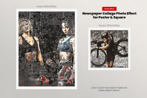Newspaper Collage Photo Effect