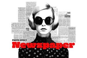 Newspaper Cutout Collage Photo Effect