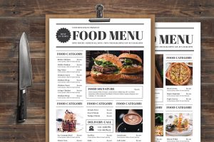 Newspaper Food Menu