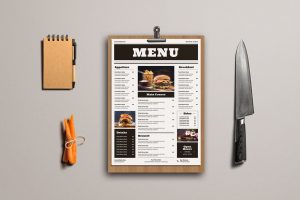 Newspaper Food Menu