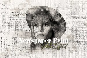 Newspaper Print Photo Effect