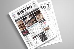 Newspaper Style Food Menu