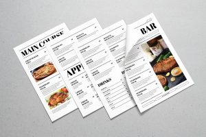 Newspaper Style Food Menus