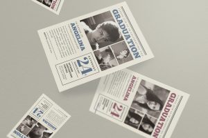 Newspaper Style Graduation Invitation