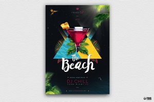 Night at The Beach Flyer Template
