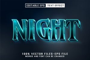 Night Editable Text Effect