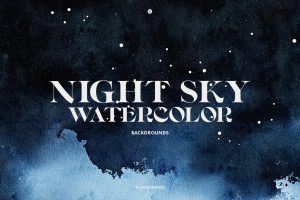 Night Sky Watercolor Backgrounds