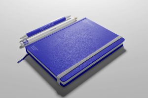 Notepad with Pen and Pencil Mockup