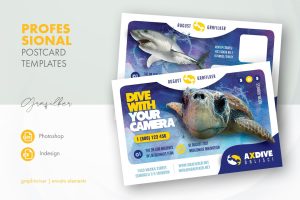 Ocean Diving Postcard Templates
