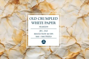 Old Crumpled White Paper with Rust Marks