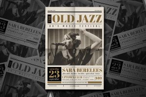 Old newspaper Jazz Flyer
