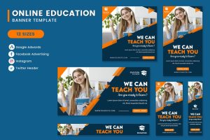 Online Education Banner Set Template