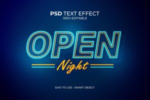 Open Night Neon Text Effect