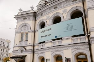 Opera or Theatre Building Banner mock-up