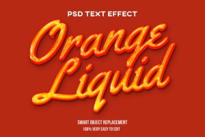 Orange fluid text effect