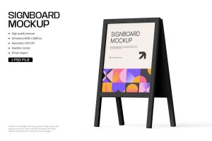 Outdoor Advertising Stand Mockup