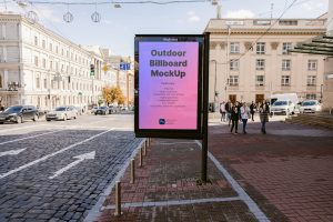Outdoor Billboard Lightbox Poster Mockup