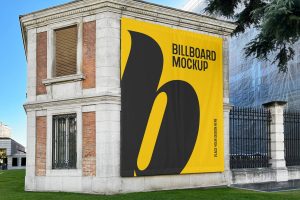 Outdoor Billboard on a Building Mockup