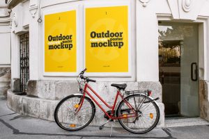Outdoor Concrete Poster Mockup