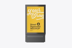 Outdoor Kiosk Advertisement Mockup