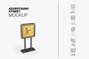 Outdoor Kiosk Advertisement Mockup