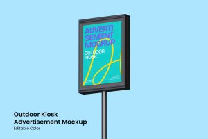 Outdoor Kiosk Advertisement Mockup