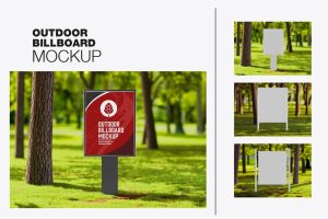 Outdoor Kiosk Advertisement Mockup