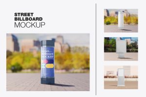 Outdoor Kiosk Advertisement Mockup