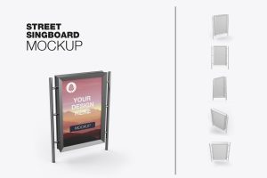 Outdoor Kiosk Advertisement Mockup