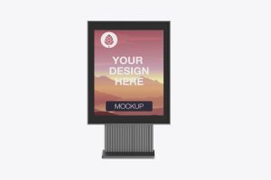 Outdoor Kiosk Advertisement Mockup