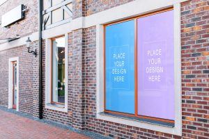 Outlet Brand Store Window Banner Mock-Up