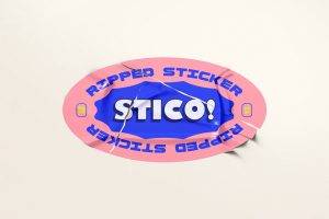 Oval Shape Sticker Mockup