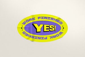 Oval Sticker Mockup.