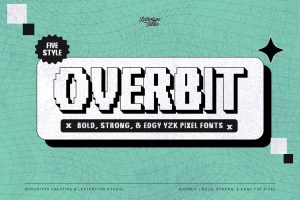 Overbit Bold & Strong Edgy Y2K Pixel Font