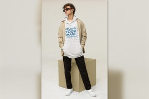 Oversized Hoodie Mockup of a Man