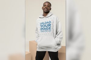 Oversized Hoodie Mockup of a Man Posing
