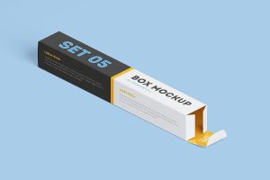 Package Box Mock-up: Long Rectangle Box