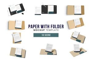 Paper and Folder Mockup
