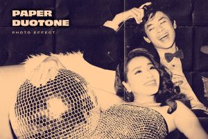 Paper Duotone PSD Photo Effect
