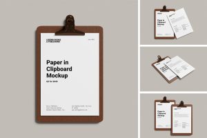 Paper in Clipboard Mockup