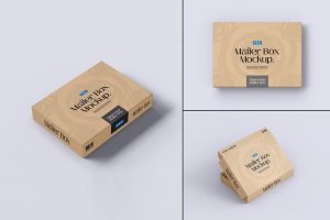 Paper Mailing Box Packaging Mockup Set