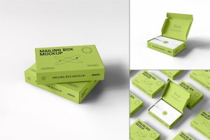 Paper Mailing Box Packaging Mockups Psd