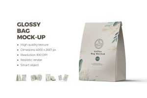Paper Sack Bag for Coffee Packaging Mockup