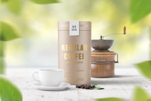 Paper Tube Coffee Package Mock Up