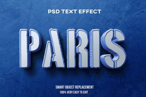 Paris 3d text effect